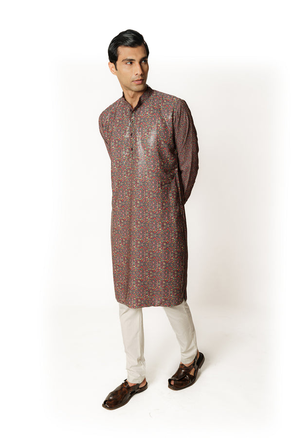 TEAL PRINTED KURTA SET