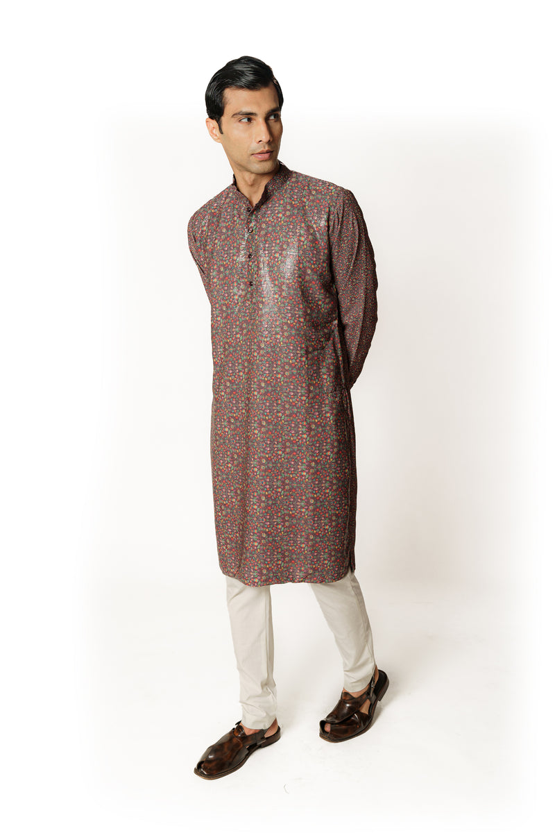 TEAL PRINTED KURTA SET