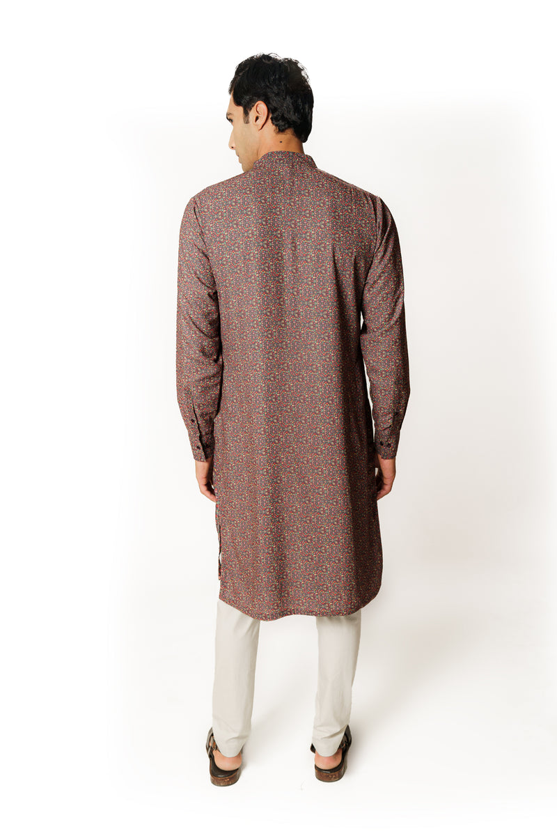 TEAL PRINTED KURTA SET