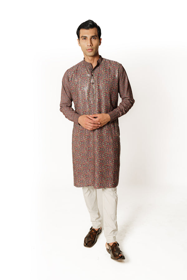 TEAL PRINTED KURTA SET
