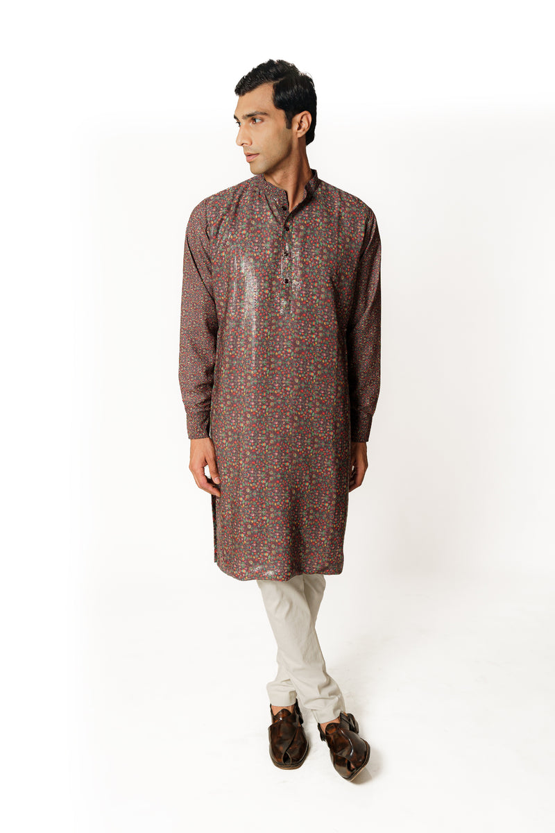 TEAL PRINTED KURTA SET