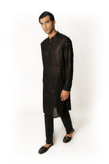 BLACK FULLY SEQUINS JAAL KURTA SET
