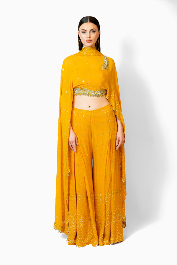 Yellow Cape sets with pants