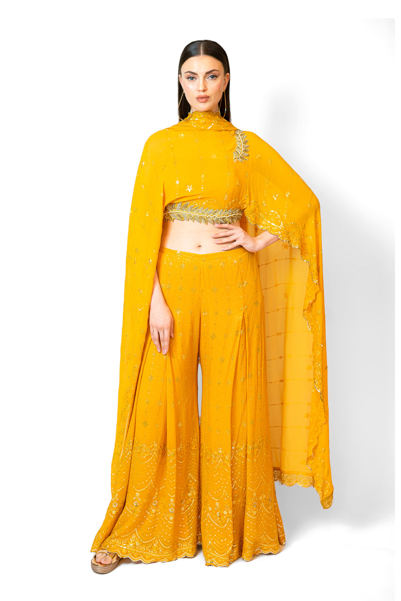 Yellow Cape sets with pants