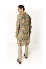 GREEN MULTICOLOR BANDHANI KURTA WITH PANTS