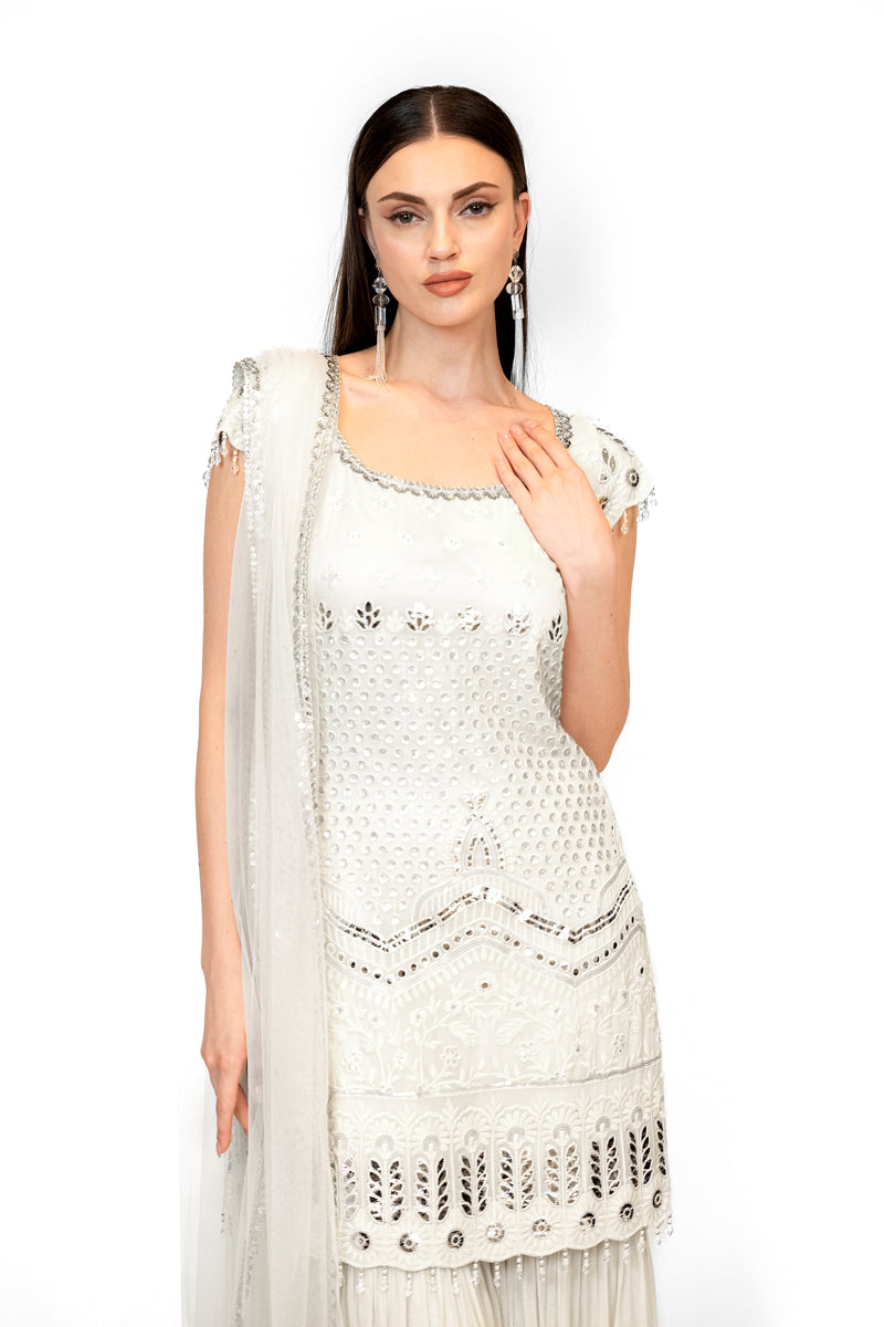 white anarkali kurtas online shopping