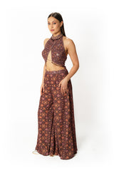Adha purple printed top with palazzo
