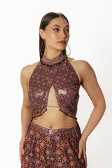 Adha purple printed top with palazzo