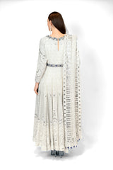 White Georgette AYAT ANARKALI SET