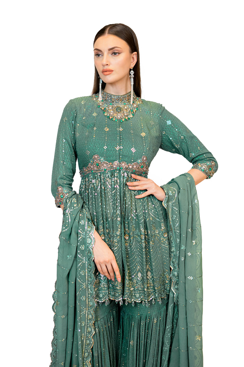 Green anarkali kurtas online shopping india