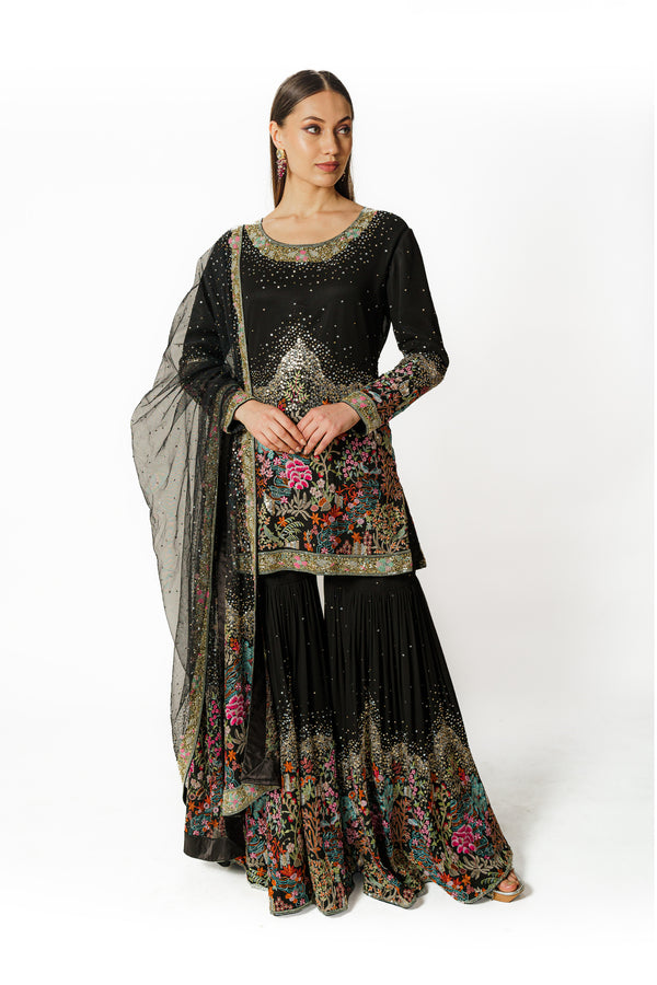 Ayat black gharara set