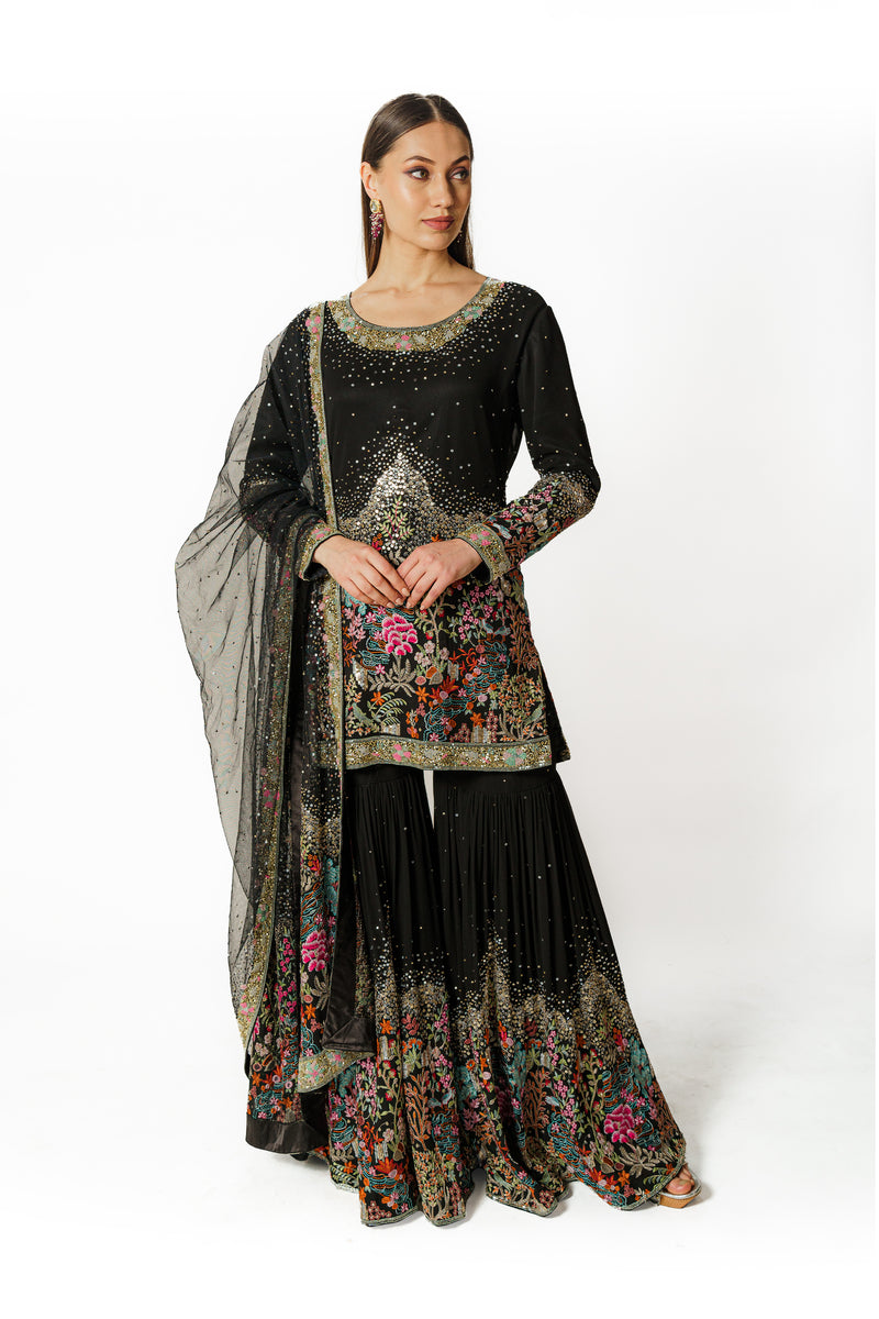 Ayat black gharara set