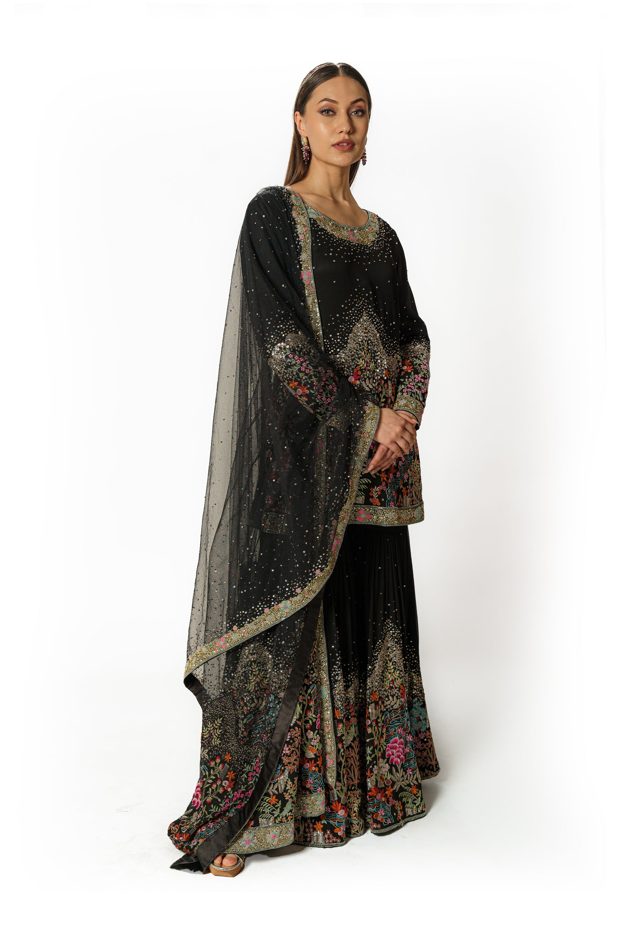 Ayat black gharara set