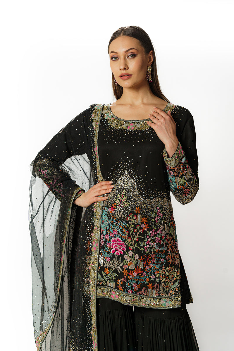 Ayat black gharara set