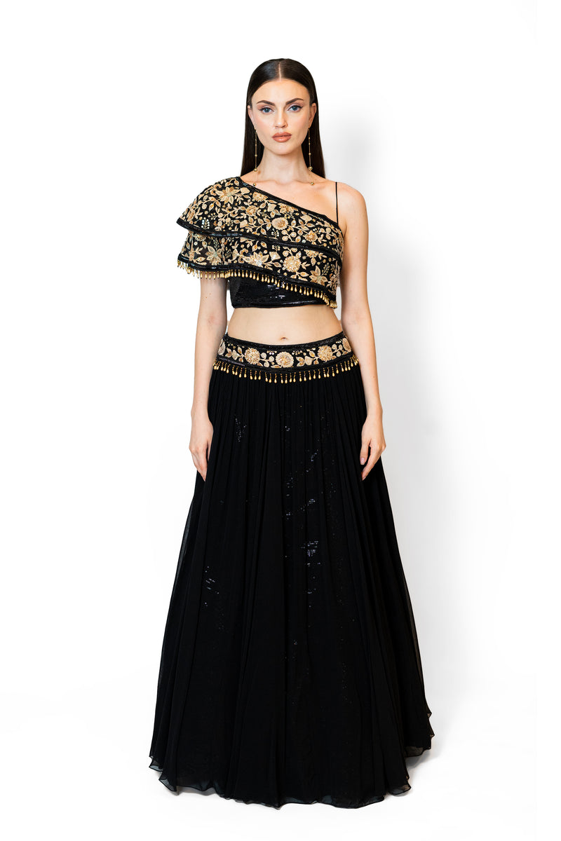 Black lehenga for women for party wear