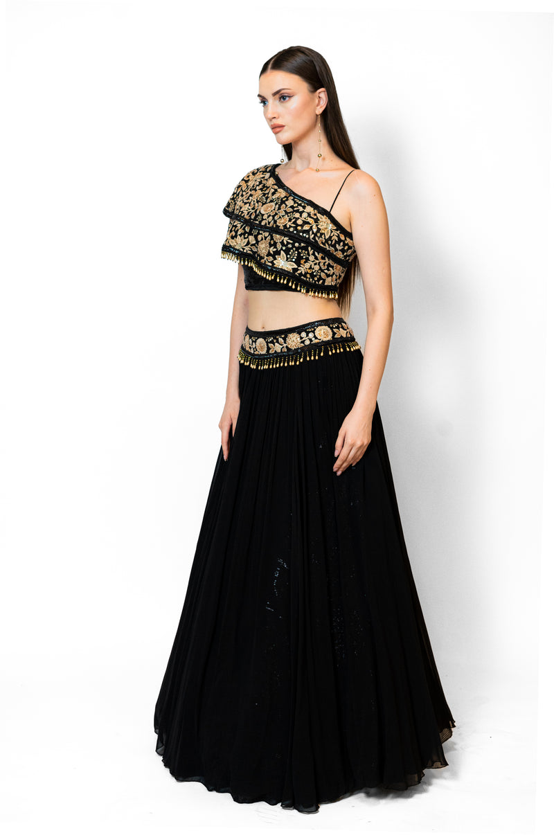 Black lehenga for women for party wear