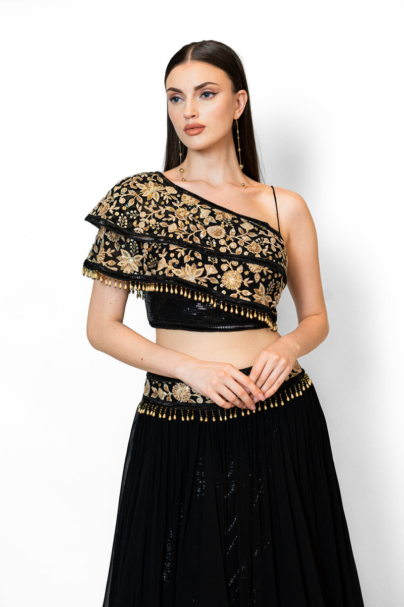 Black lehenga for women for party wear