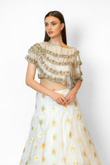 Buy white and gold lehenga online