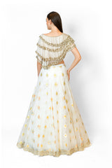 Buy white and gold lehenga online