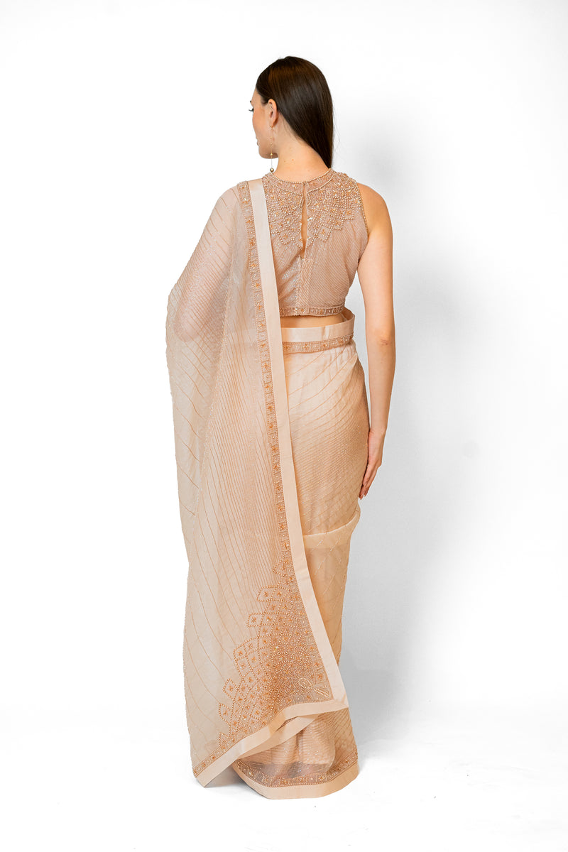 Blush Pink Organza ZAYNAB SARI SET