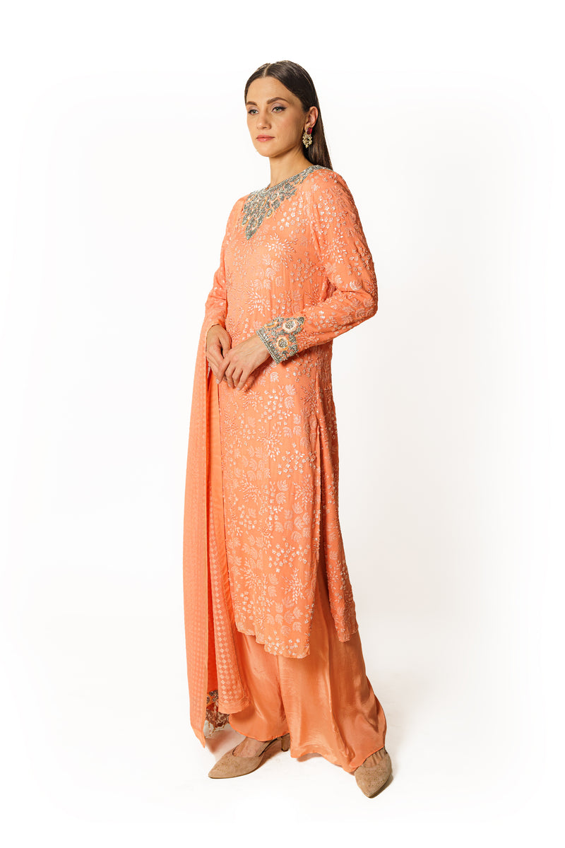 Ayat peach kurta set