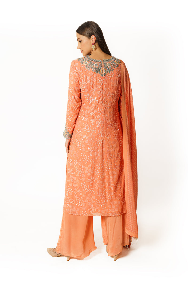 Ayat peach kurta set