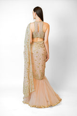 Gold party wear sarees online