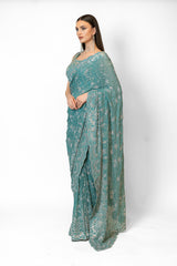 Blue Cutdana sarees