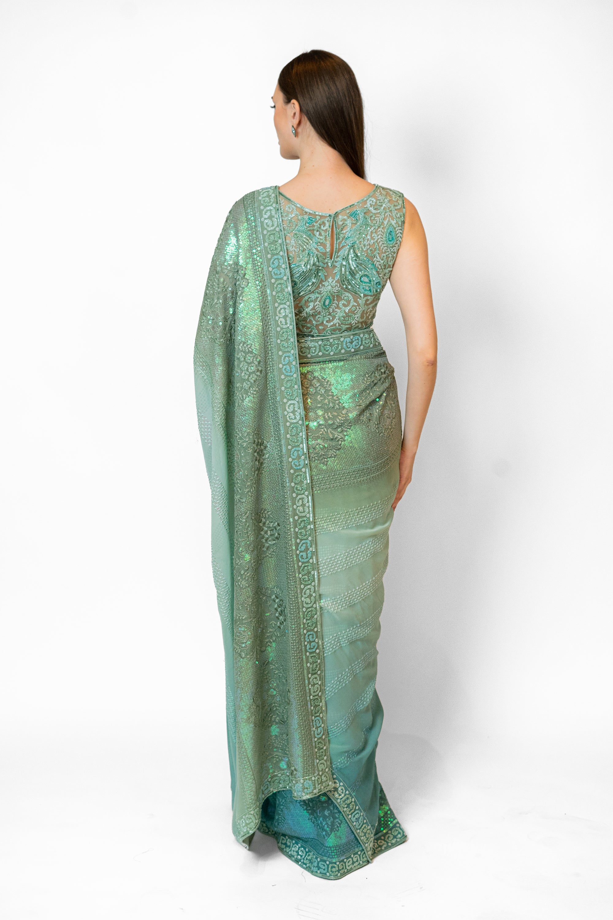 Blue Reception sarees