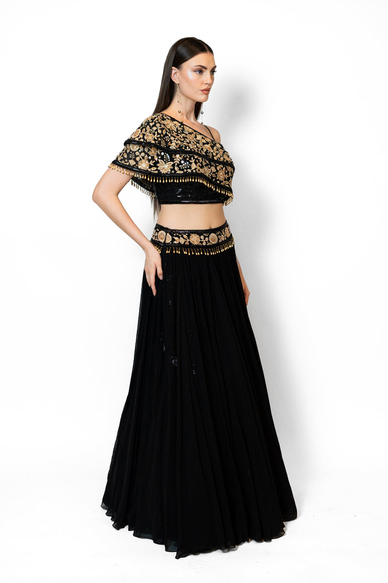 Black lehenga for women for party wear