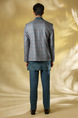 TEAL DOLA SILK MULTI COLOR