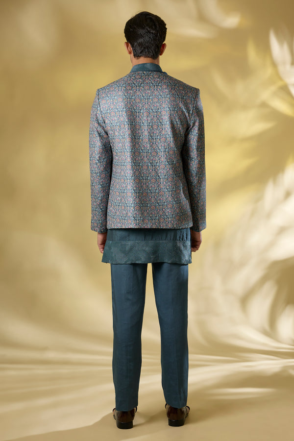 TEAL DOLA SILK MULTI COLOR