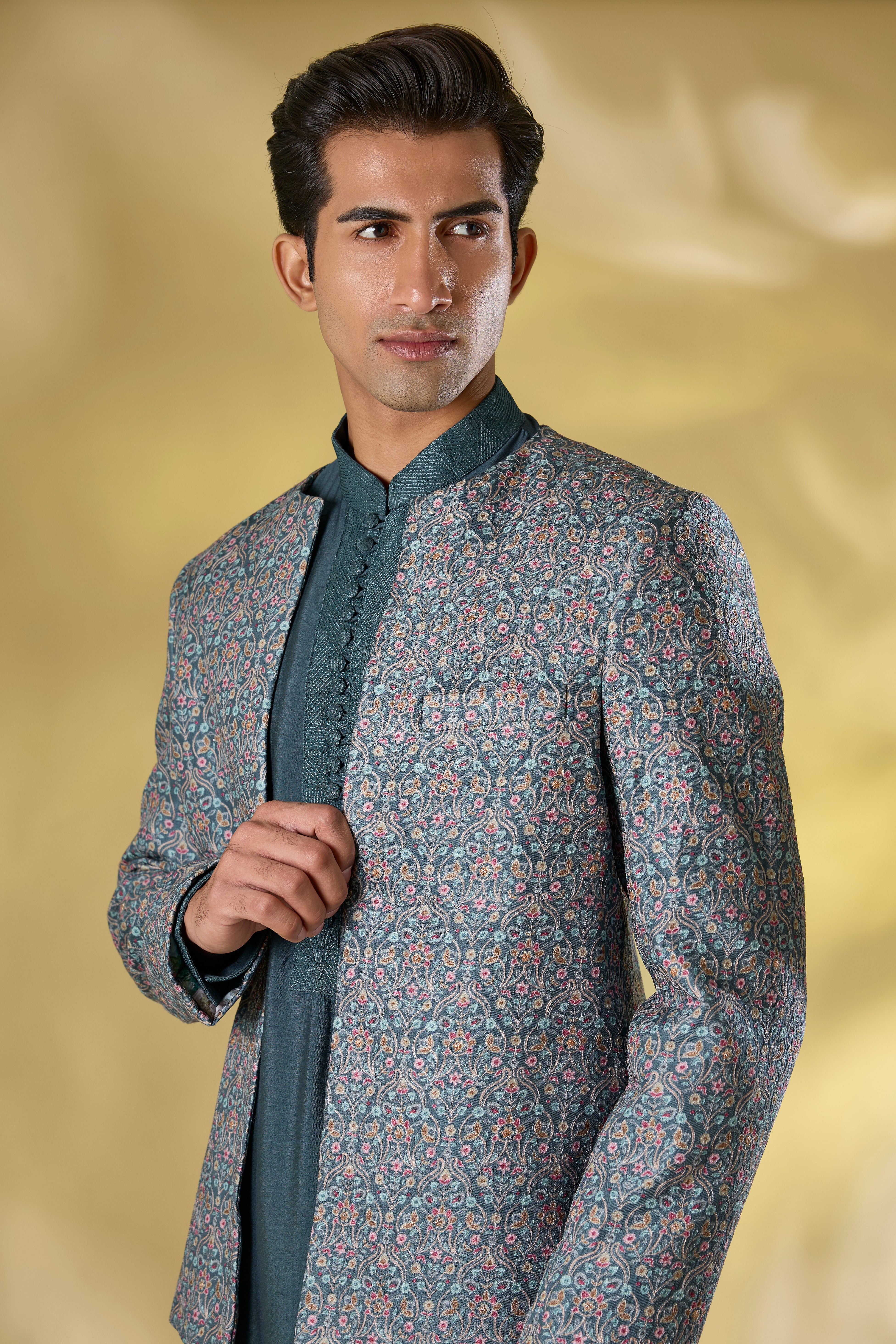 TEAL DOLA SILK MULTI COLOR