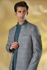 TEAL DOLA SILK MULTI COLOR
