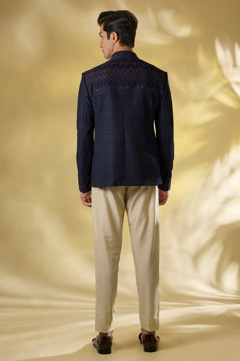 DARK BLUE GORGETTE 2 TONE