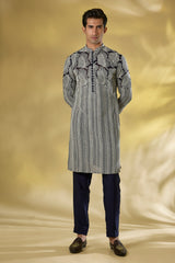 DARK BLUE GORGETTE KURTA W