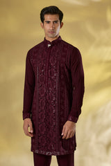 OX BLOOD GORGETTE FRONT EMBO