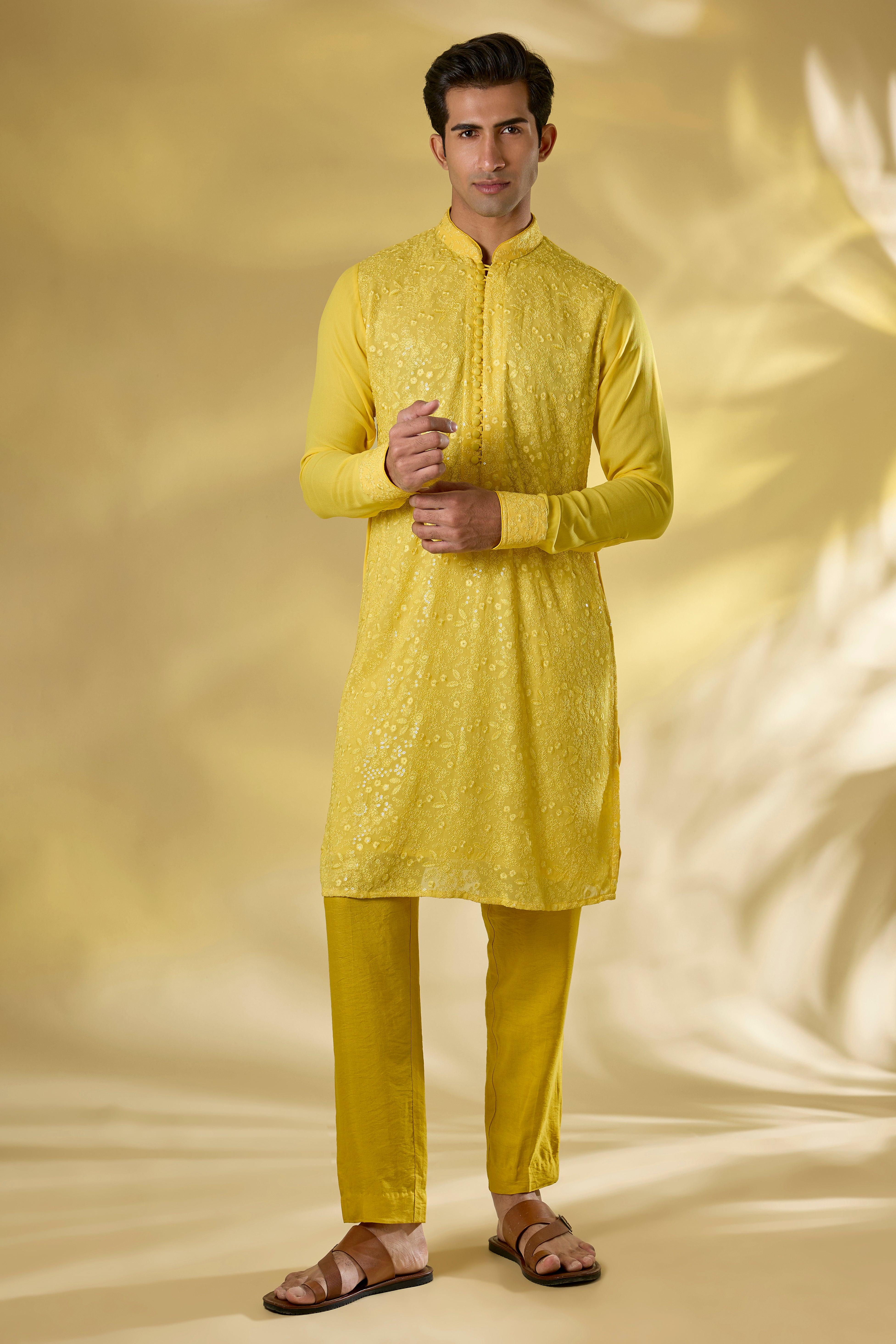 YELLOW GORGTTE THREAD + SEQUIN