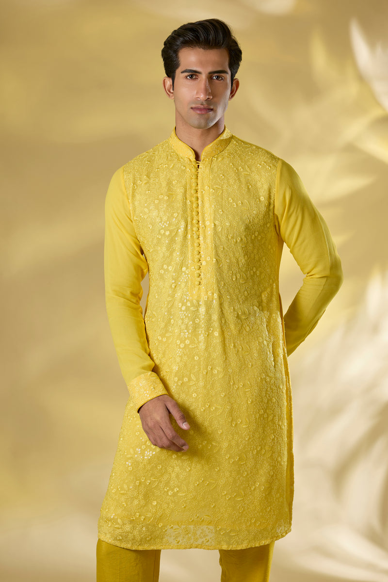 YELLOW GORGTTE THREAD + SEQUIN