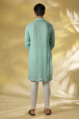 PALE BLUE GORGETTE FRONT EMBO.