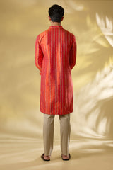 ORANGE SILK UNLINED KURTA W