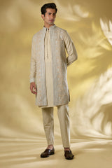 BEIGE SILK FULL THREAD JAAL