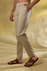 BEIGE SILK FULL THREAD JAAL