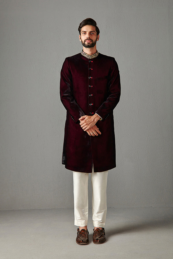 BLACK - VELVET SHERWANI