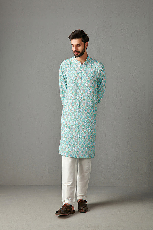AQUA-GORGETTE KURTA