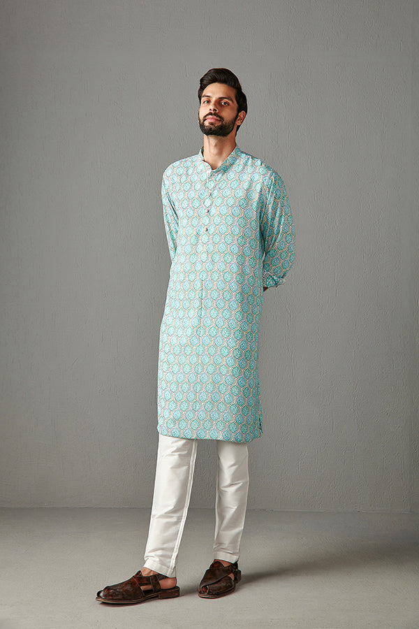 AQUA-GORGETTE KURTA