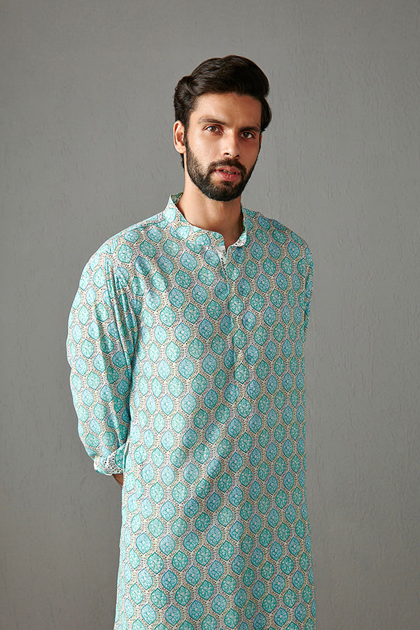 AQUA-GORGETTE KURTA