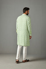 LIME GREEN-GORGETTE KURTA