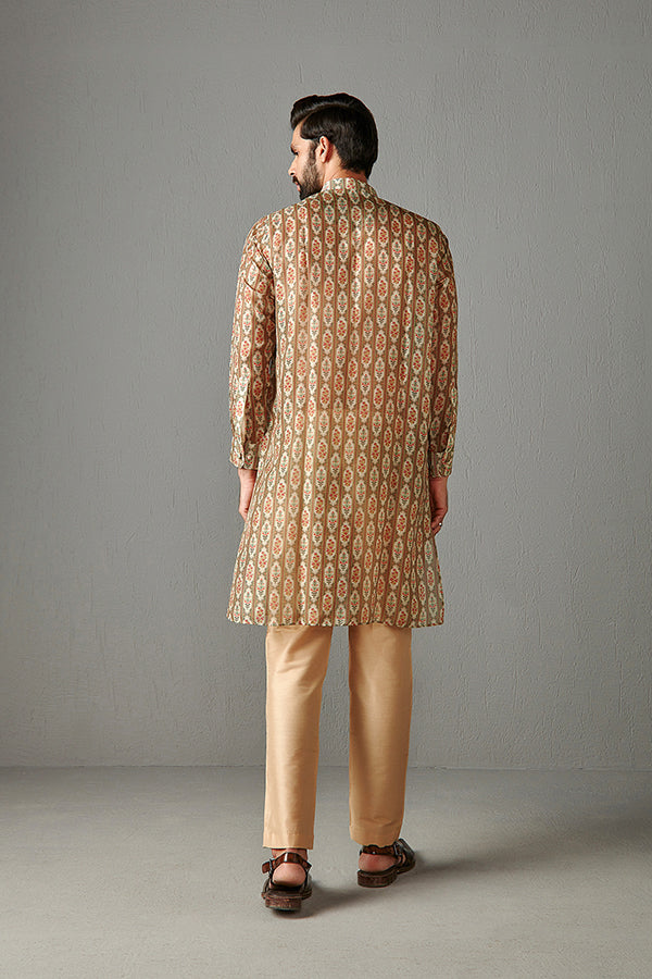GOLD-TABBY SILK KURTA
