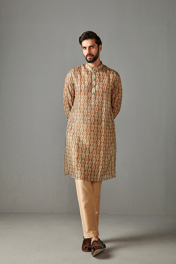 GOLD-TABBY SILK KURTA